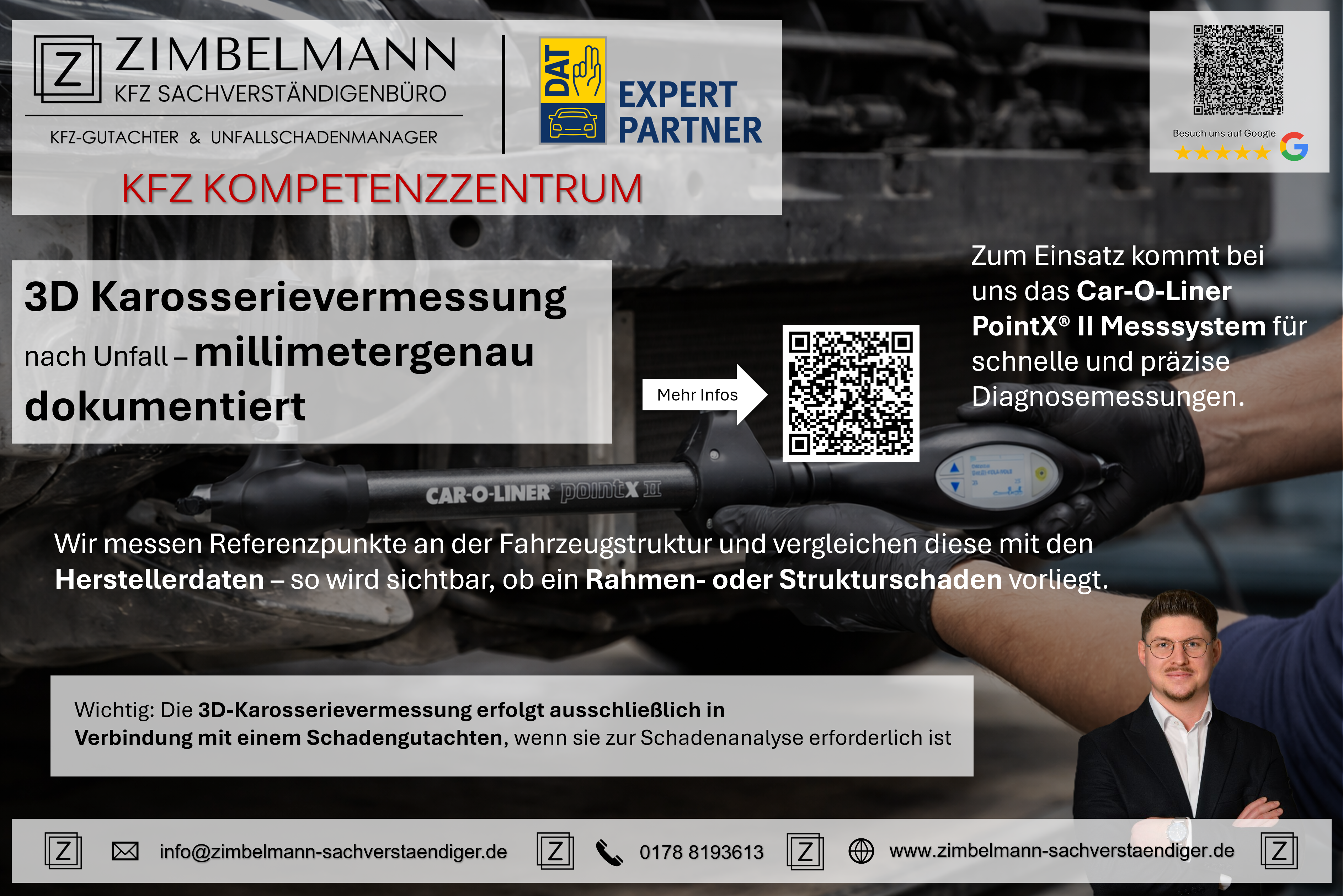 3D-Karosserievermessung nach einem Unfall