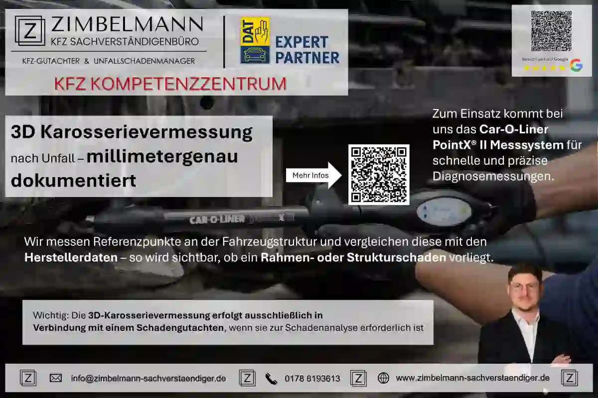 3D-Karosserievermessung nach einem Unfall